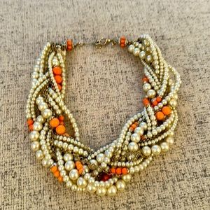 Banana republic pearl and coral necklace.